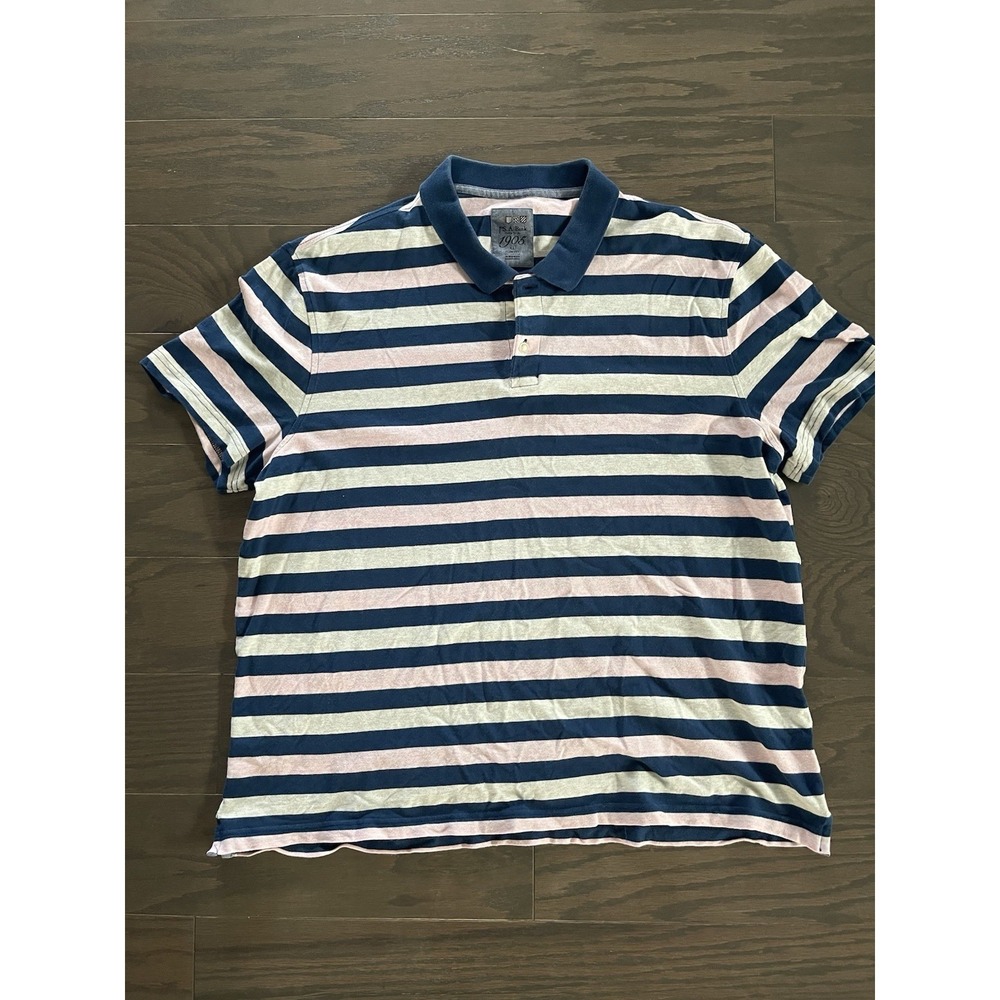 Jos A Bank 1905 Polo Shirt‎ Mens XL Striped Knit Short-Sleeve Cotton Timeless